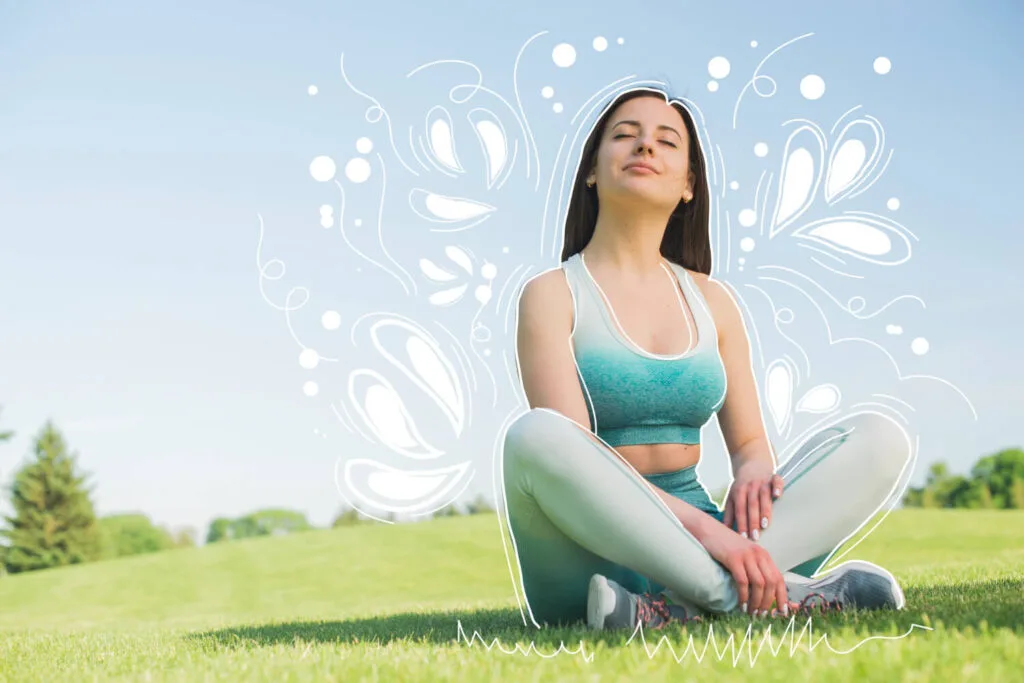 Person meditating outdoors showing the importance of mental health for the body and mind.